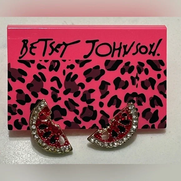 Betsey Johnson Gorgeous sparkling watermelon earrings - Picture 3 of 4